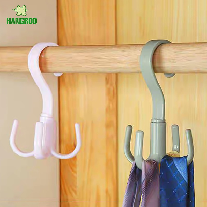 HANGROO H518 ที่แขวนเนคไทน์ ผ้าพันคอ ตะขอแขวน ที่ห้อยกระเป๋า หมุนได้ 360 องศา