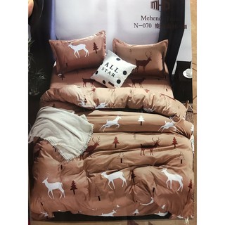 [ลด 40% ใส่โค้ด: GRAD88]ชุดเครื่องนอนลายกวาง ขนาด 3.5,5,6 ฟุต ผ้าปูที่นอน + ผ้านวมครบชุด