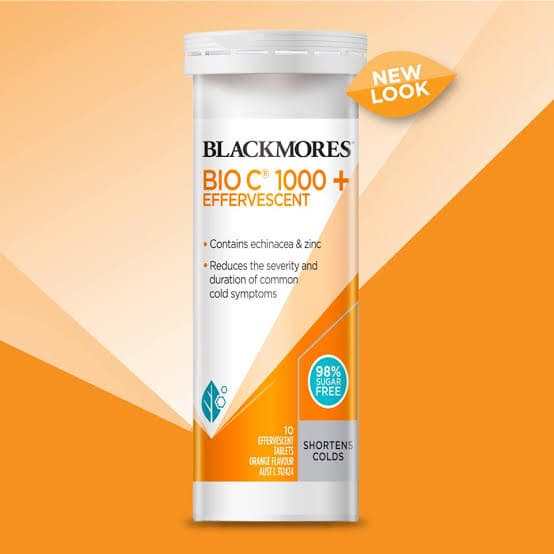 Blackmores Bio C 1000 Echinacea + Zinc 10 Effervescent Tablets วิตามินซี+สังกะสี เม็ดฟู่ละลายน้ำ ป้องกันหวัด