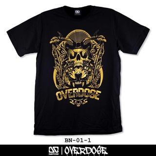 Overdose T-shirt เสื้อยืดคอกลม สีดำ รหัส BN-01-1(โอเวอโดส)