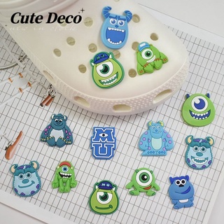 CROCS 【Cute Deco】เข็มกลัดเรซิ่น ลายการ์ตูนมอนสเตอร์น่ารัก (10 แบบ) สีเขียว สําหรับรองเท้า DIY