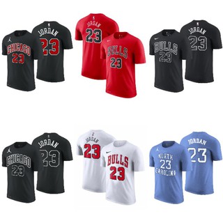 เสื้อยืดผ้าฝ้ายพิมพ์ลายแฟชั่นเสื้อยืดกีฬาบาสเก็ตบอล Nike Nba Gametime Chicago Bulls 23 Jordan