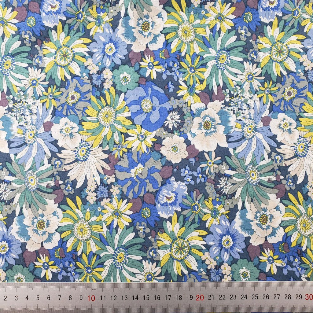 ผ้าคอตตอน poplin พิมพ์ลายดอกไม้ ลายกระต่าย ข้าวปั้น