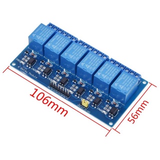 รีเลย์ Relay 6 Channel 5V Relay Module Board Shield with Optocoupler Support High and Low Level Trigger for Arduno