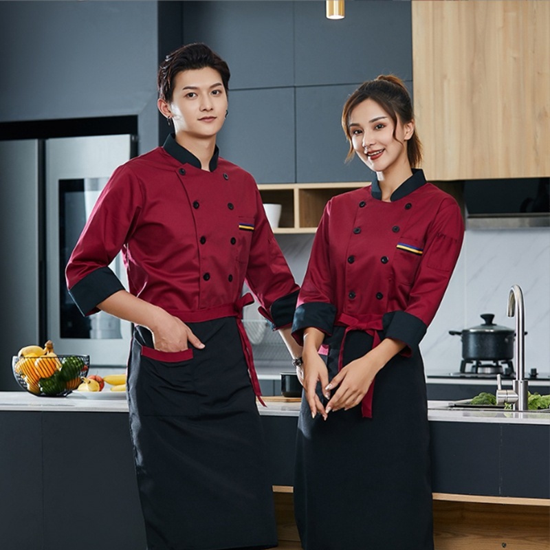 ชุดยูนิฟอร์มเชฟ แขนสั้น สไตล์ฝรั่งเศส สําหรับเชฟร้านอาหาร โรงแรม