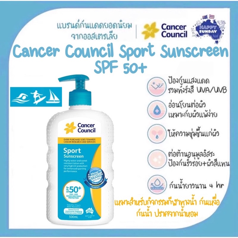 Cancer Council SPF 50 Sport 200ml Pump - healthycare.tw - ThaiPick