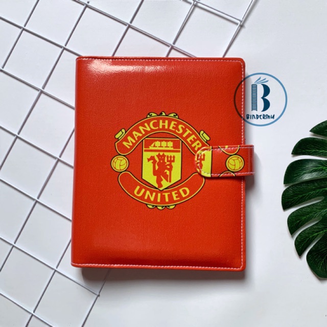 Binder READY Manchester United FC Football Motif Multiring Leather Printing 20ring A5 26ring B5 6rin