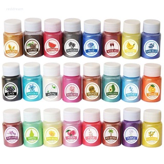 Redd ผงแร่ไมก้า อีพ็อกซี่เรซิ่น 24 สี สําหรับทําเครื่องประดับ สบู่