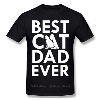 [S-5XL]เสื้อยืดลําลอง แขนสั้น คอกลม พิมพ์ลาย Cat Dad Ever Humor Arrival Father เข้ากับทุกการแต่งกาย สําหรับผู้ชาย 479607