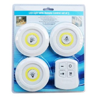 *led light แสงขาว remote control set of 3 ชุดไปตกแต่ง 3 ดวง+รีโมท