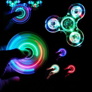 ของเล่น Fidget Spinners มีไฟ Led เรืองแสง สําหรับเด็ก ผู้ใหญ่ เล่นคลายเครียด