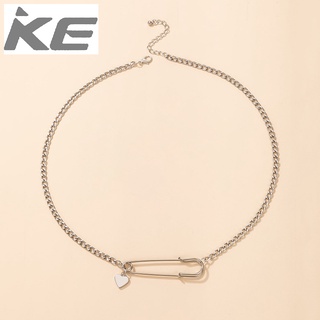 Simple Hip Hop Necklace Pin Single Clavicle Chain Love Pendant Geometric Necklace for girls f