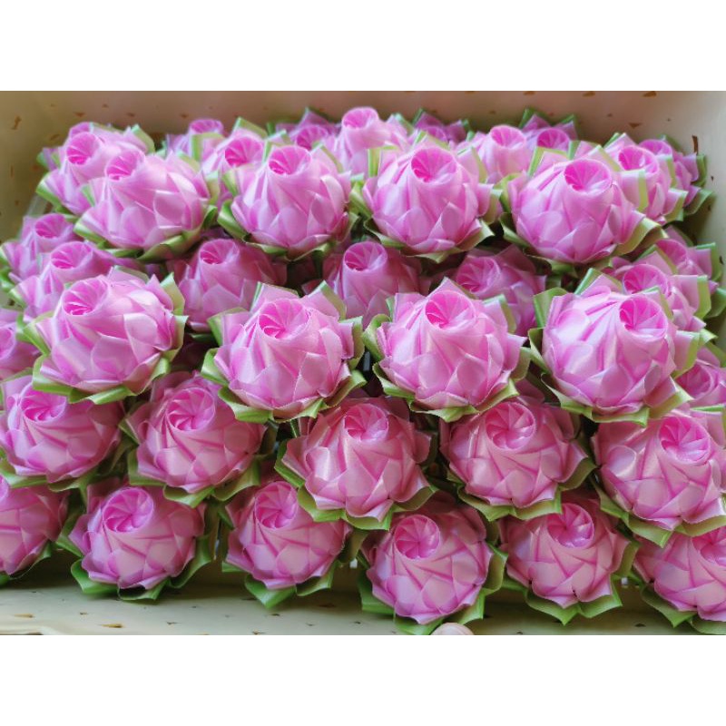 พร้อมส่ง​! เหรียญ​โปรย​ทาน​ดอก​บัว​ประทุ​มมา​สี​ชมพูอ่อนแพค50ชิ้น งานตัวเปล่า