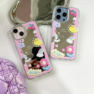 พร้อมส่งในไทย💘 เคสโทรศัพท์ เคส เคสมือถือ เคส กระจกเป็ดhappy TPU-S1286