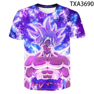 เสื้อยืดแขนสั้น พิมพ์ลายการ์ตูน Dragon Ball Goku แฟชั่นฤดูร้อน สําหรับเด็กผู้ชาย และเด็กผู้หญิง