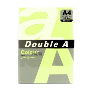 กระดาษการ์ดสี A4 120แกรม สีเขียว(แพ็ค50แผ่น) Double A A4 color card paper, 120 grams, green (50 sheets / pack) Double A