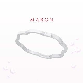 MARON [ของแท้] Happy Lining Bracelet เงินแท้925 ชุบ White Gold พร้อมส่ง I กำไลเส้นแสงก้อนเมฆแห่งความสุข สมหวัง