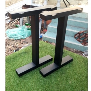 ขาโต๊ะสำเร็จรูป  1ชุด(2ขา) Table Legs ทรงตัวไอ ก50x ส70ซม. สีดำด้าน ทำจากเหล็กกัลวาไนท์ กันสนิม แข็งแรง ทนทาน