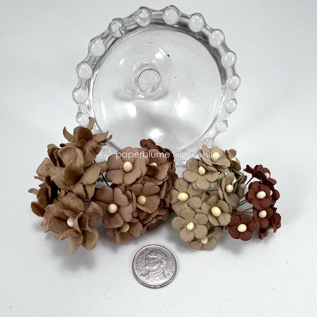 เซ็ท DIY 4 sizes รวม 35 ดอก โทนน้ำตาล ดอกไม้กระดาษสา งานประดิษฐ์ งานแต่ง Mulberry Paper Flowers (35 Earthy-A1)