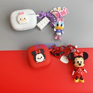 Baseus Encok W12 E2 AirNora / W2 เคสหูฟังซิลิโคน เอียร์บัด Disney Minnie Mouse กันน้ํา กันกระแทก นิ่ม ป้องกัน หูฟัง ผิวหนัง พร้อมจี้