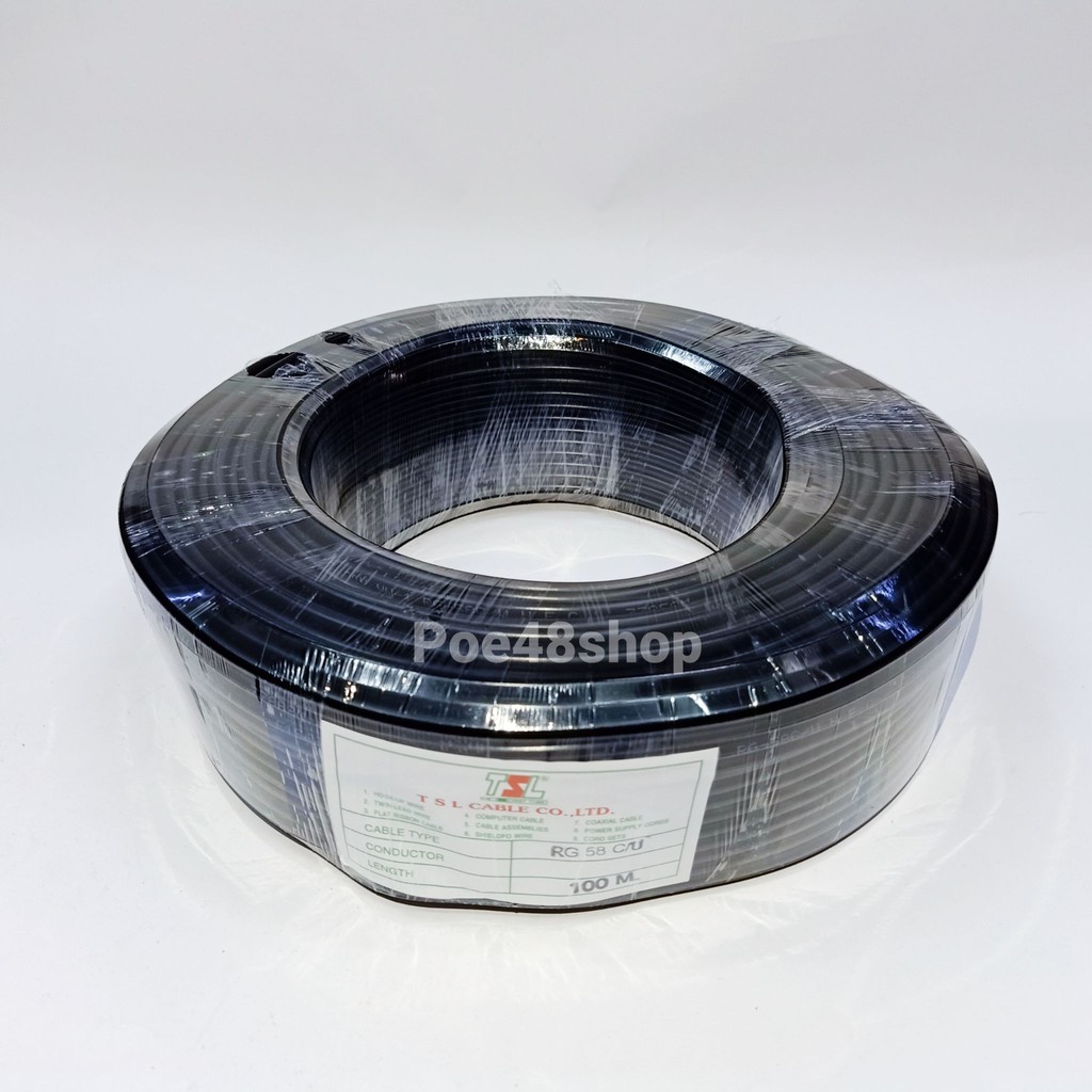 TSL สาย RG58 C/U สายนำสัญญาณ 100 เมตร Coaxial Cable 50 Ohm ซีล 90% #3