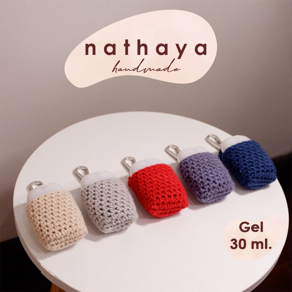 nathaya handmade | เจลล้างมือ Bath and Body Works พร้อมเคสโครเชต์+สายห้อยคอ ปลอกใส่เจล 30ml Alcohol Hand Gel Crochet