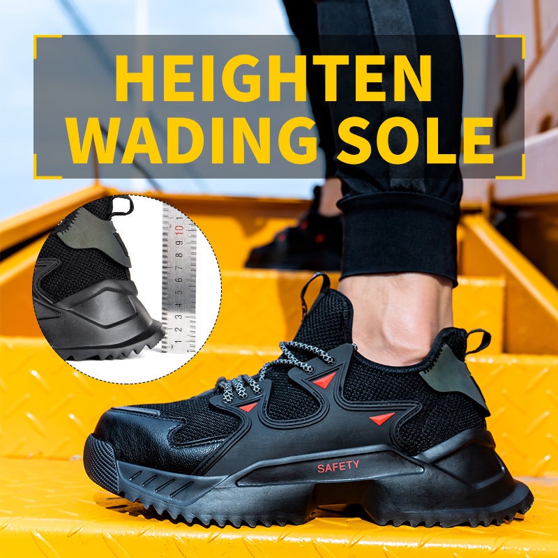 Men's Waterproof Steel Toe Work Boots – Lightweight Puncture Proof Safety Shoes For Construction