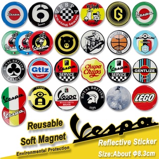 Vespa SPRINT 3D สะท้อนแสงรถจักรยานยนต์นุ่มแม่เหล็กสติกเกอร์อ…