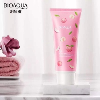 โฟมล้างหน้าพีชชมพู หน้ากระจ่างใส ผิวเนียนนุ่ม หลังล้างหน้า Bioaqua Peach Amino Acid Cleanser 100g.