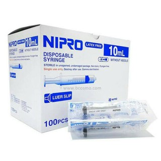 @@ Nipro Disposable Syringe กระบอกฉีดยา ไม่มีหัวเข็มฉีดยา ขนาด10ML ขายยกกล่อง 100ชิ้น/กล่อง