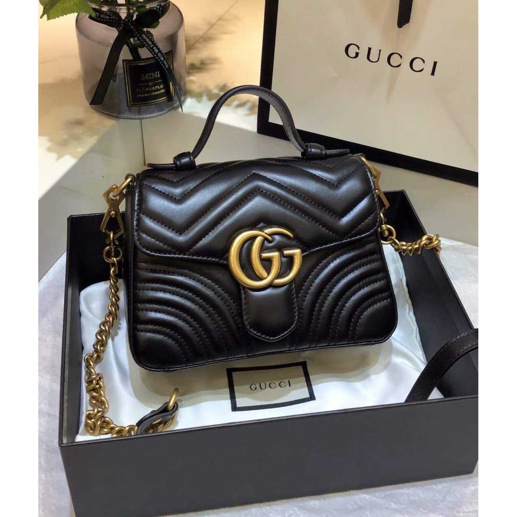 กระเป๋าสะพายGUCCI 547260 GG Marmont mini top handle bag