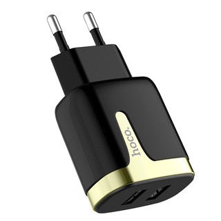 หัวชาร์จ Hoco Wall charger “C64A Engraved” dual USB port EU