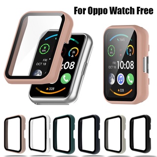 เคส PC กระจกกันรอยหน้าจอ สําหรับ OPPO Watch Free เต็มตัว เคส PC แบบแข็ง กระจกนิรภัย