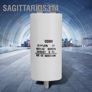 Sagittarius314 CBB60 450V 50/60Hz 40uf มอเตอร์ทำงานเริ่มต้น Capacitive เครื่องซักผ้าตัวเก็บประจุปั๊มน้ำตัวเก็บประจุ