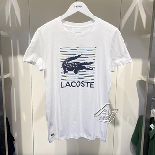 Lacoste เสื้อยืดคอกลม แขนสั้น พิมพ์ลาย แฟชั่นฤดูใบไม้ผลิ และฤดูร้อน สําหรับผู้ชาย และผู้หญิง