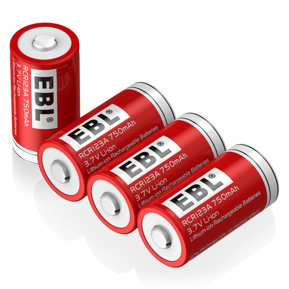 แบตเตอรี่：EBL 4cs Battery 16340 750mah 3.7v cr123a 16340 Rechargeable