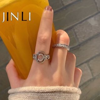 Jinli แหวนนิ้วมือประดับเพชร Rhinestone แฟชั่นสตรี