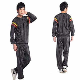 ชุด Sauna suit ดำและเงิน ชุดซาวน่าสวมใส่ตอนออกกำกายเพื่อเพิ่…