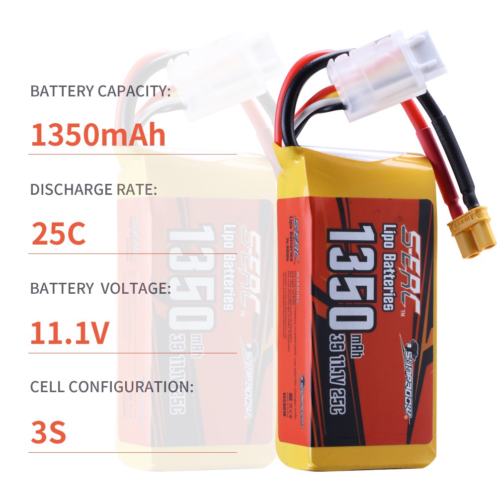 ส่งวันนี้ 2PCS แบตลิโพ Lipo แบตเตอรี่ 1350mah 11.1V 3S 25C ปลั๊ก XT30 สำหรับ RC ของเล่น FPV รุ่น พร้อมปลั๊ก RC Battery