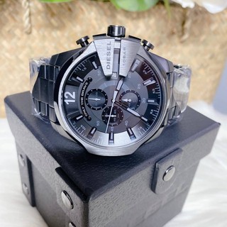 (สด-ผ่อน)🎗แท้100% Diesel Mens Mega Chief Chronograph Black Stainless Steel Watch