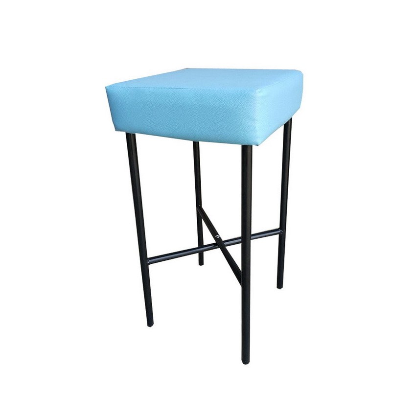 KK Shop เก้าอี้สตูลบาร์สูง 29" รุ่น Stool-H-สีดำ/ฟ้า