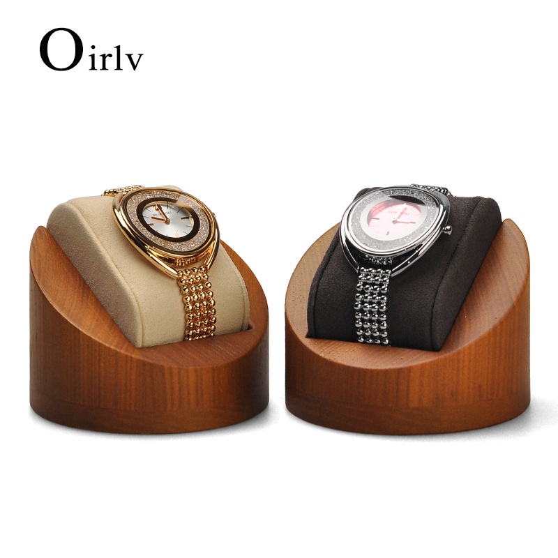 Oirlv ขาตั้งโชว์นาฬิกาข้อมือ แบบไม้ หนัง PU พร้อมหมอน 1 ช่อง สําหรับจัดระเบียบนาฬิกาข้อมือ SM141 PU058 PU090