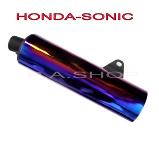 A SALE M SPEED ปลายท่อ ปลายท่อผ่าสีไทเทเนียม ทอง สำหรับ HONDA-SONIC NEW=เก่า ปลายน็อต 3 รู ถอดไส้ได้