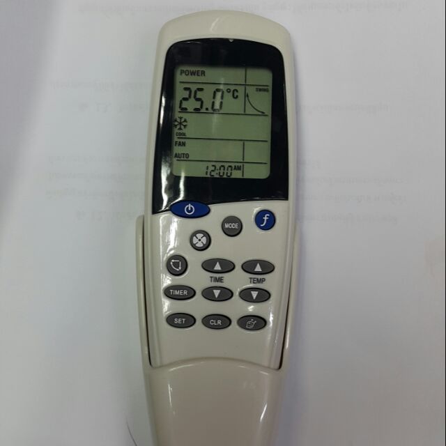 รีโมตแอร์SAIJO DENKI รุ่น LCD 7 ใส่ถ่านใช้แทนตัวเดิมได้เลยไม่ต้องตั้งค่า