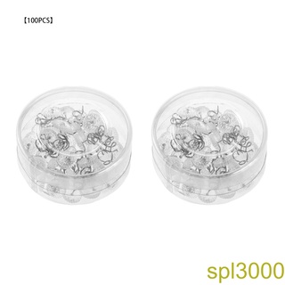 [spl3000]100pcs Upholstery Twist Pin Transparent Head Slipcover Bed Skirt Fastener Stainless Steel Pin