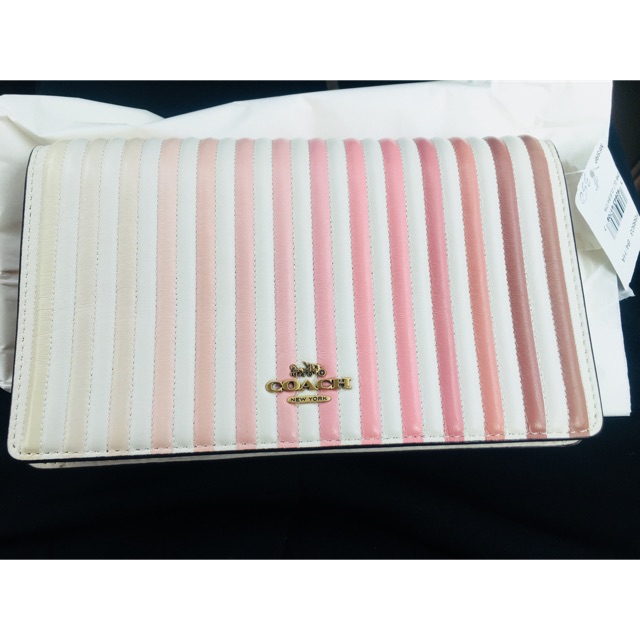 New กระเป๋าCOACH Calli ombre handbag #66603 งานshop Nappa leather