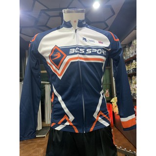 เสื้อจักรยานแขนยาว BCS SPORT สีกรม 5294