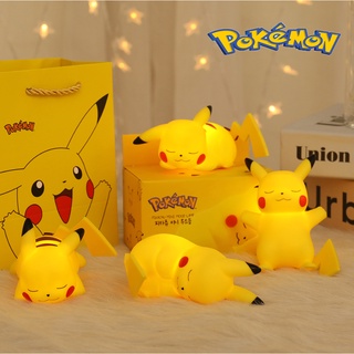 ตุ๊กตาฟิกเกอร์ Pokemon Pikachu Night Light Pikachu น่ารัก เรืองแสงในที่มืด สําหรับตกแต่งห้องนอน