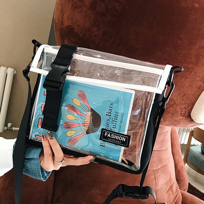 bag_1(BAG1790) กระเป๋าสะพายข้างพลาสติกใสกันน้ำ FASHION