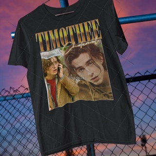 เสื้อยืดสีขาวเสื้อยืด ผ้าฝ้าย พิมพ์ลาย Timothee Chalamet สไตล์วินเทจS-4XL